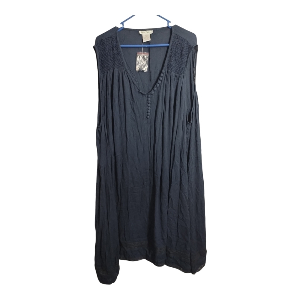 Ulla‎ Popken Plus Size V Neck Viscose A line Casual Party Midi Dress Sz 32/34